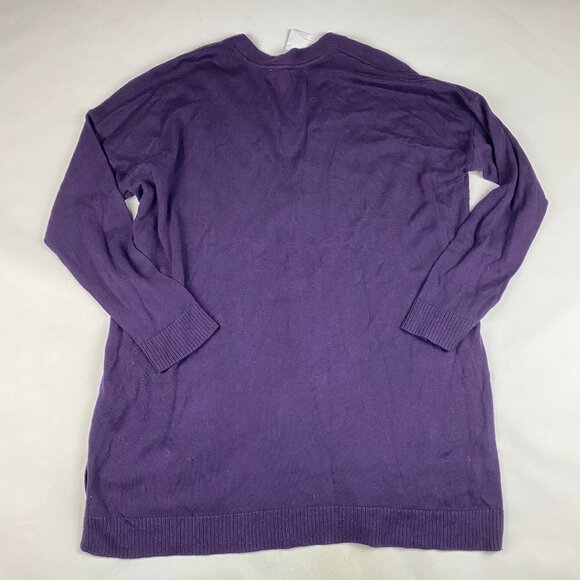 NWT J. Jill V-Neck Long Cardigan Sweater Women's Size Large Purple - Picture 4 of 14